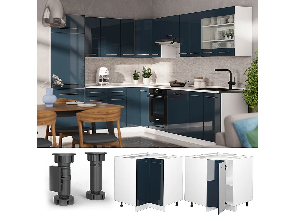 Meuble dangle bleu foncé brillant 80.5x51.6x82 fame-line