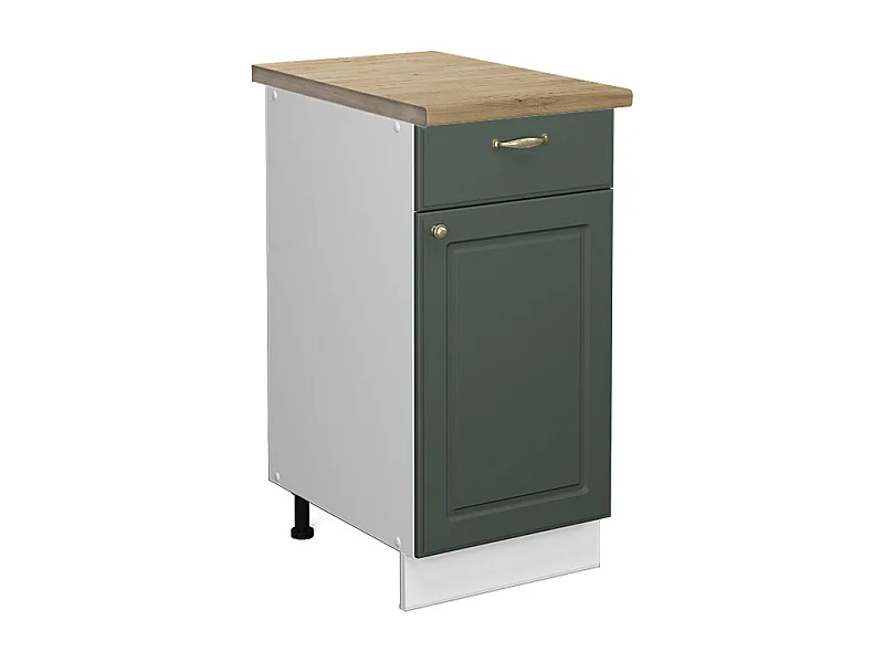 Mueble bajo de cocina verde dorado casa de campo 40x60x82 fame-line