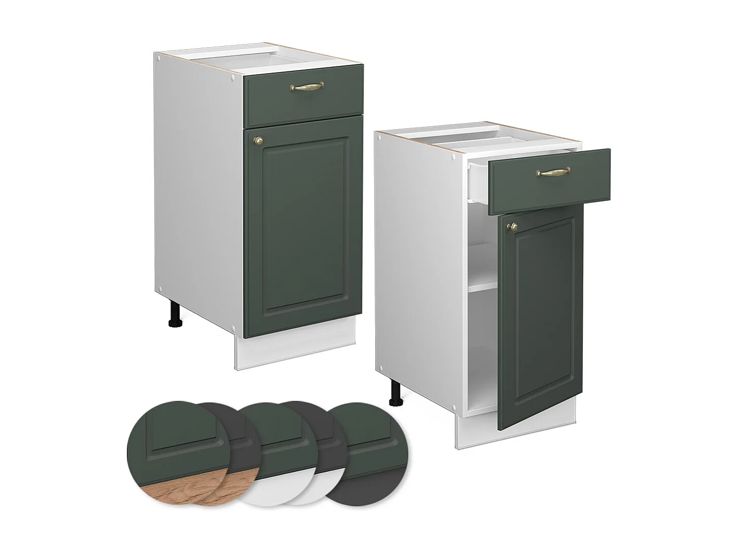 Meuble cuisine vert or campagne 40x60x82 fame-line