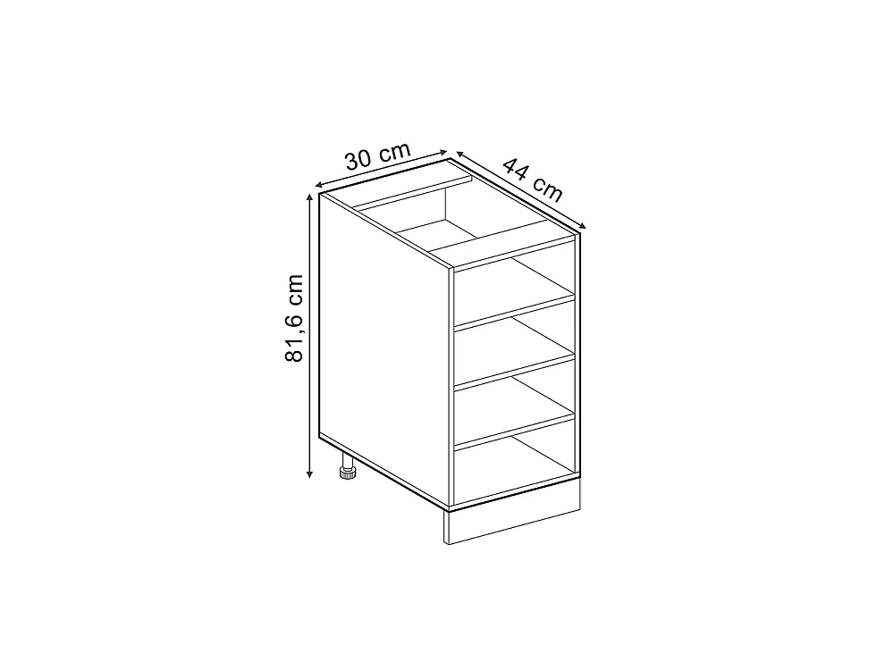 Kitchen shelf anthracite 30x60x81.6 r-line