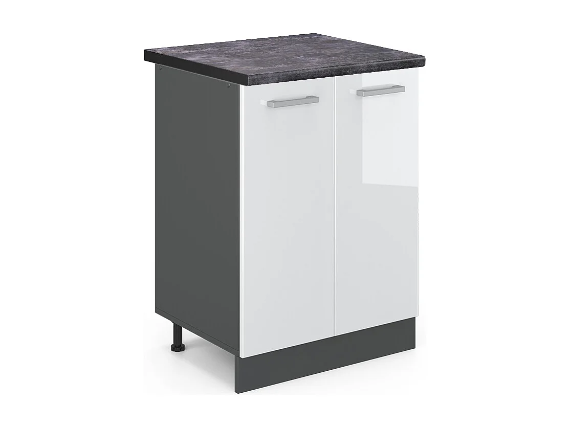 Mobiletto base cucina bianco lucido 60x60x81.6 r-line