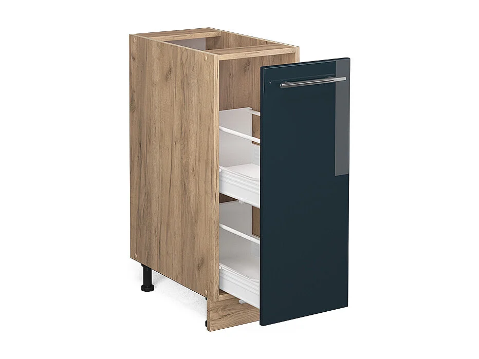 Armario de farmacia azul oscuro alto brillo 30x60x82 fame-line