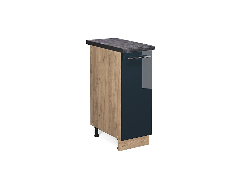 Apotheekkast donkerblauw hoogglans 30x60x82 fame-line