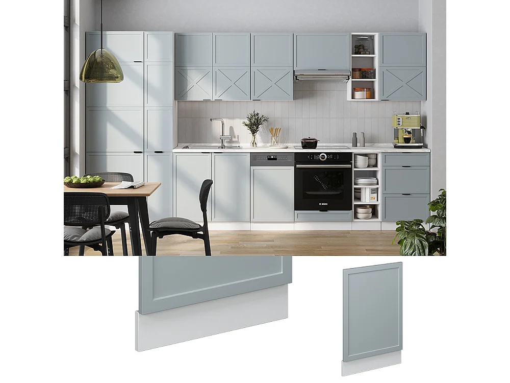 Frontblende hellblau-grau 45x1.6x67.4 fame-line