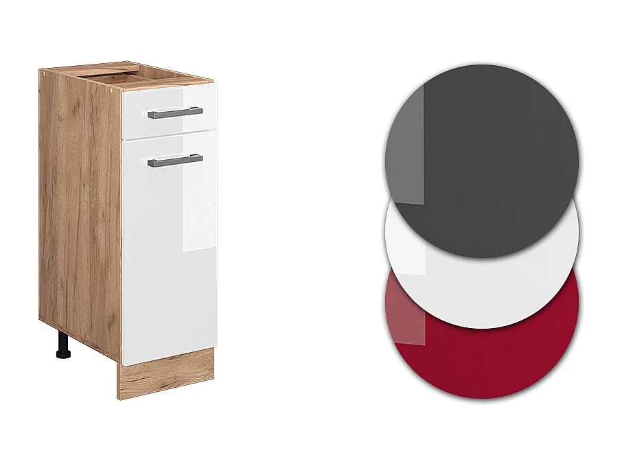 Meuble cuisine blanc haute brillance 30x60x81.6 r-line