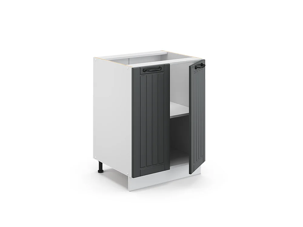 Meuble bas de cuisine anthracite campagne 60x51.6x82 fame-line