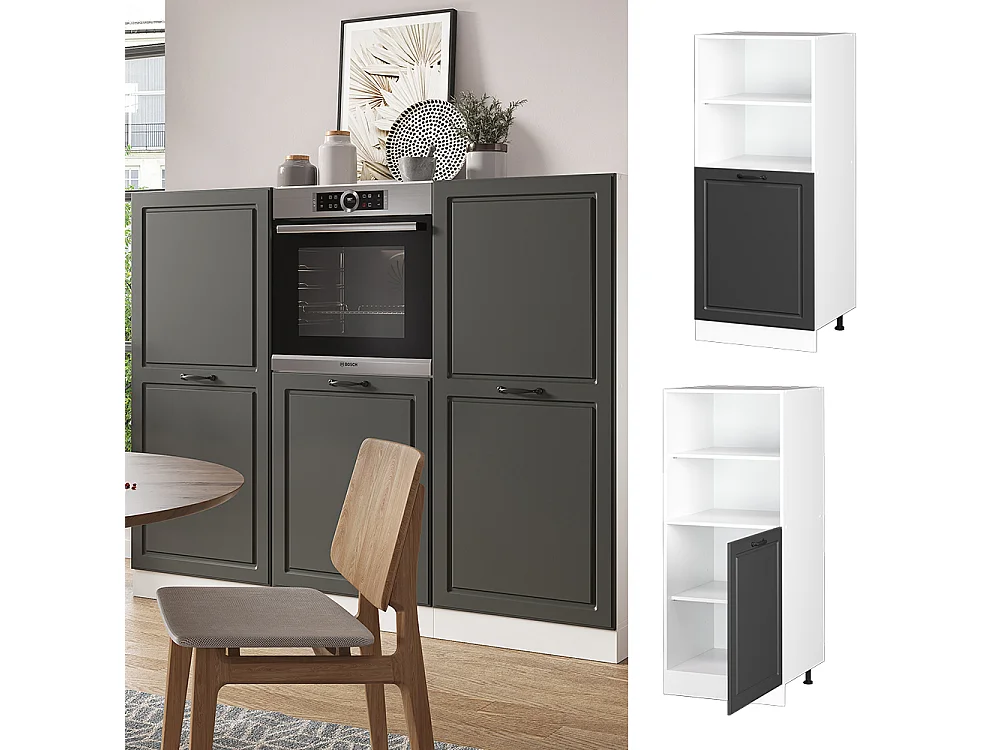 Meuble pour four anthracite campagne 60x57x143 r-line