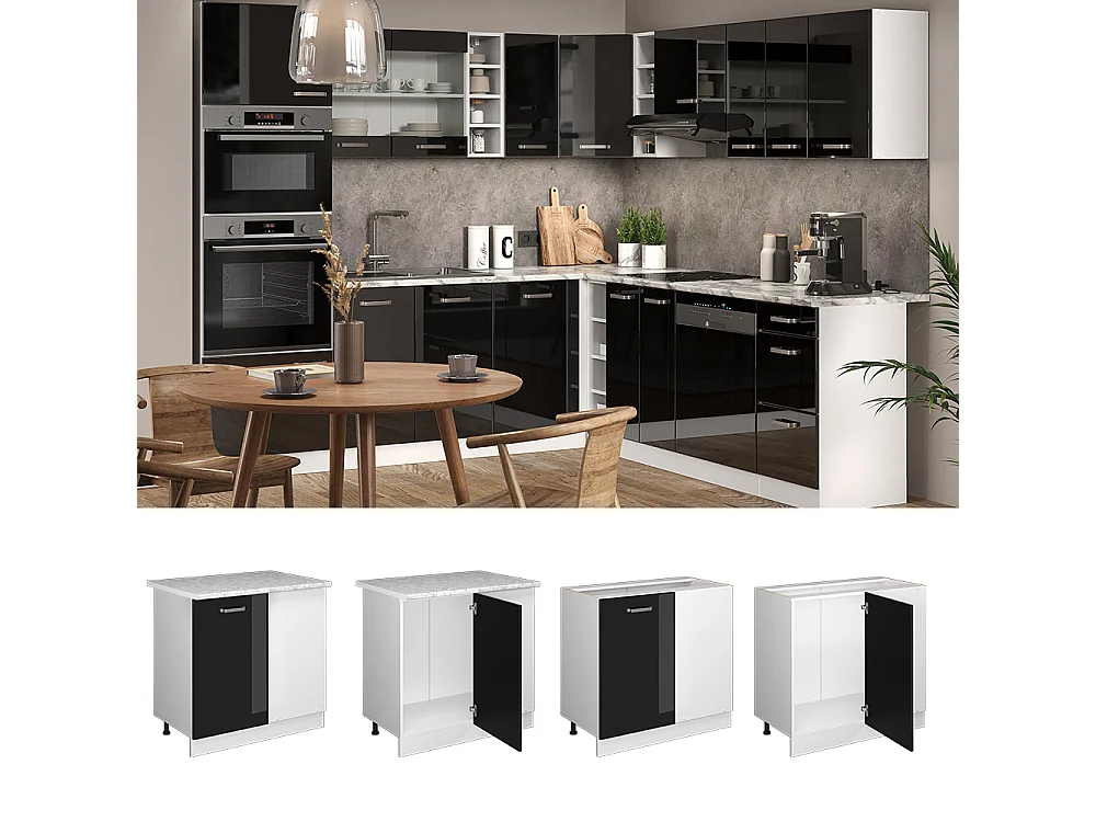 Meuble dangle noir haute brillance 86x60x81.6 r-line