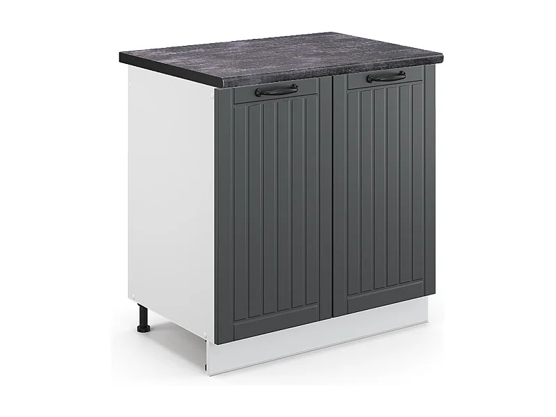 Wastafelkast antraciet landhuis 80x60x82 fame-line