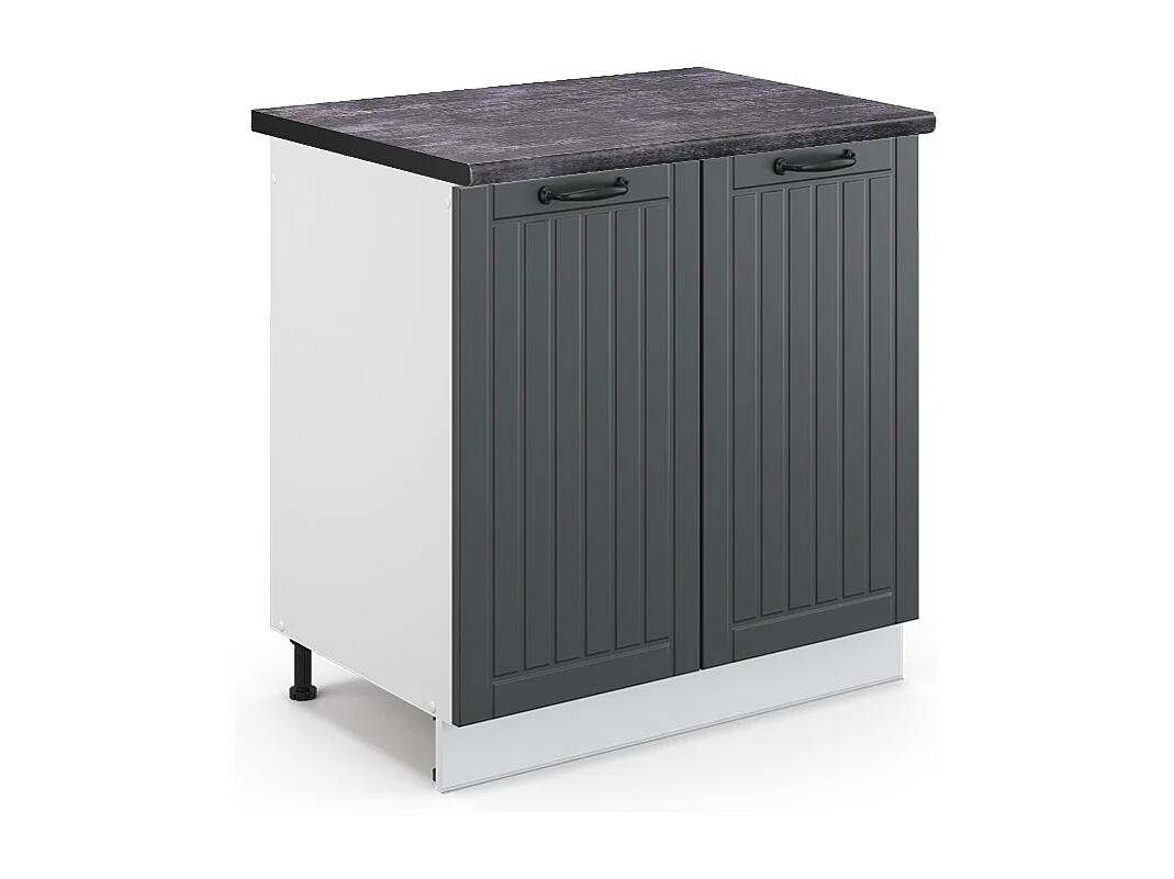 Meuble bas sous-évier anthracite campagne 80x60x82 fame-line