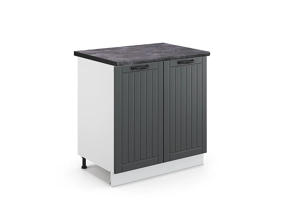 Meuble bas sous-évier anthracite campagne 80x60x82 fame-line