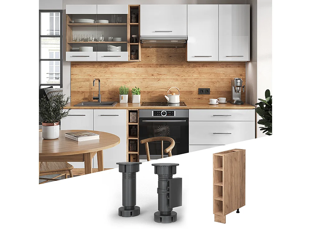 Etagère de cuisine chêne de force doré 15x50x82 fame-line