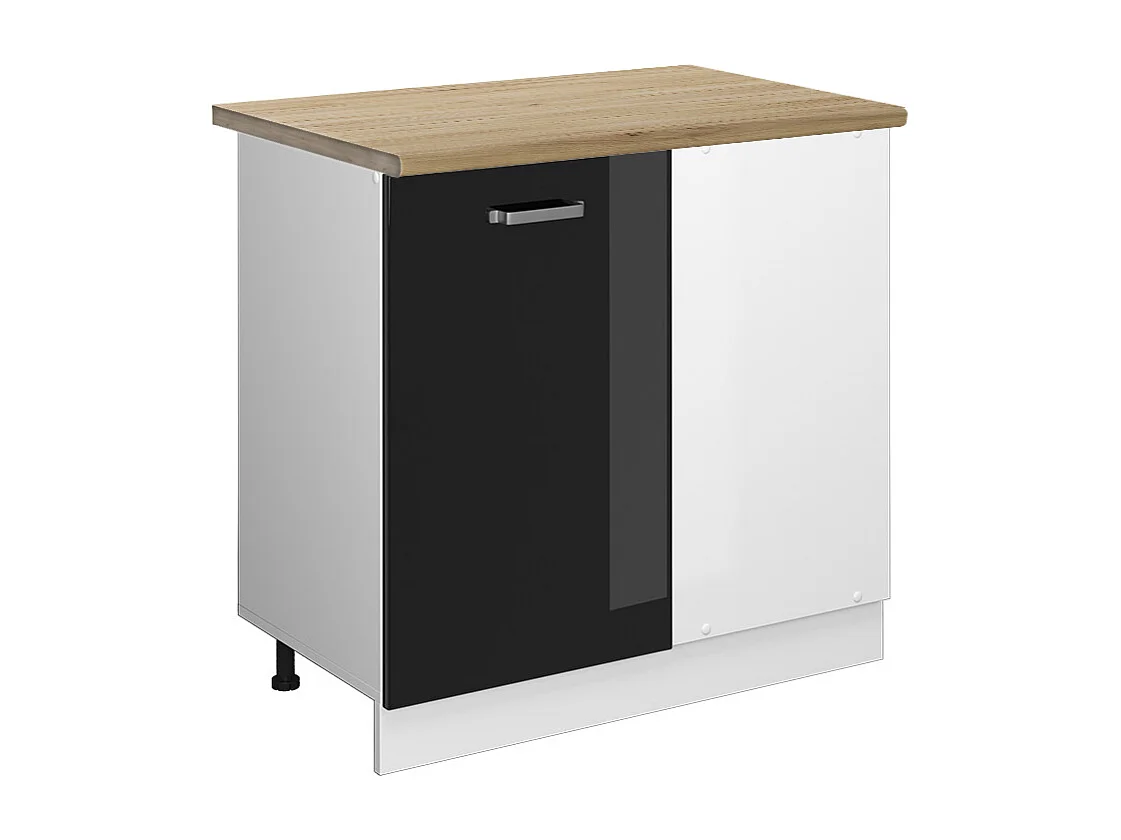 Armario de esquina negro brillo intenso 86x60x81.6 r-line
