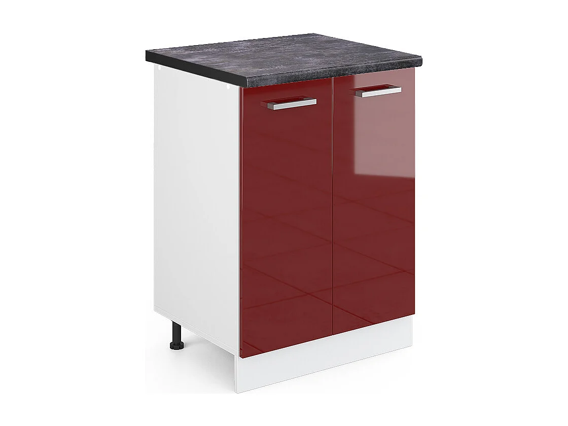 Meuble bas de cuisine rouge brillant 60x60x81.6 r-line