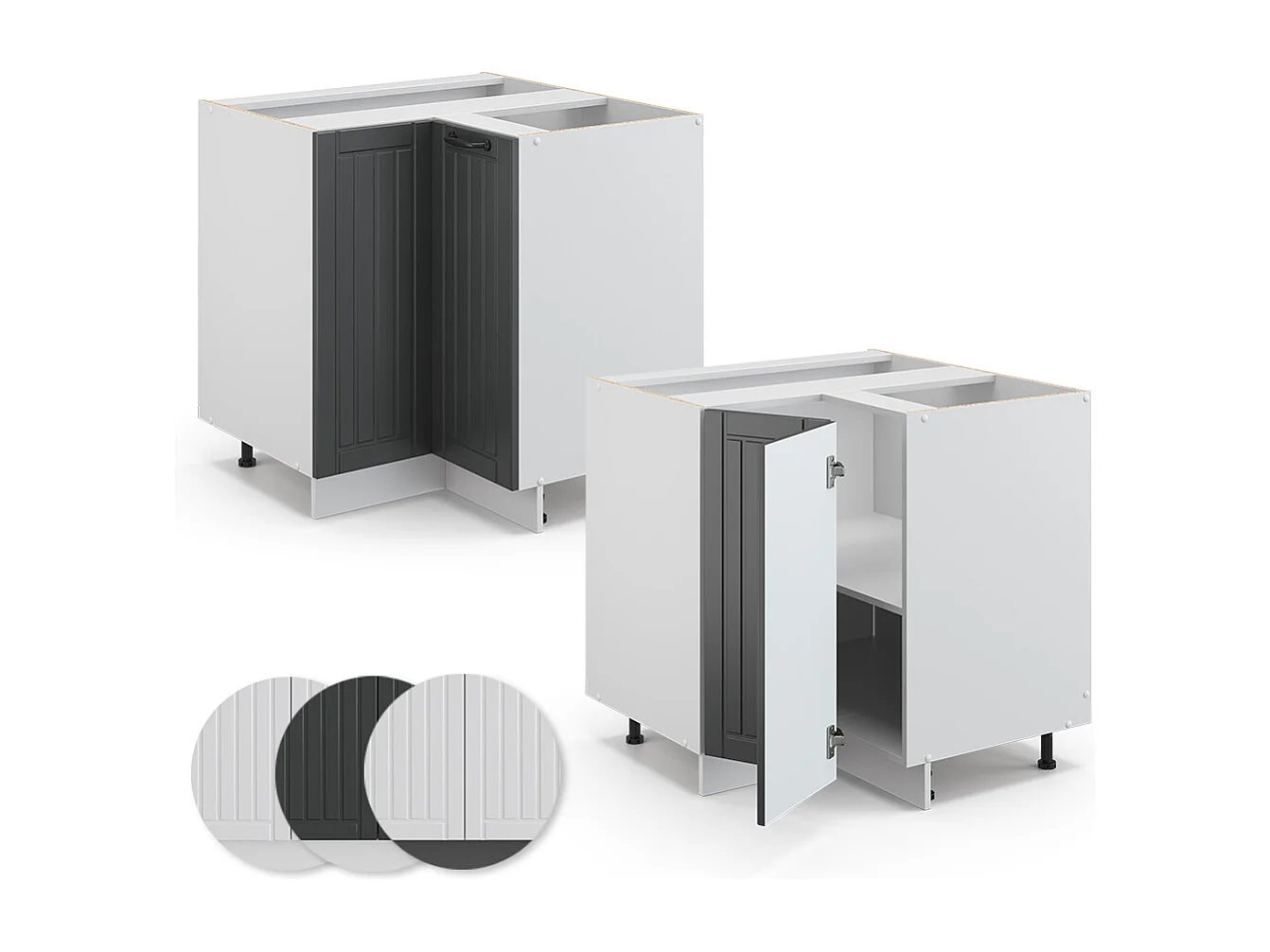 Mobile ad angolo cucina antracite casa di campagna 80.5x60x82 fame-line