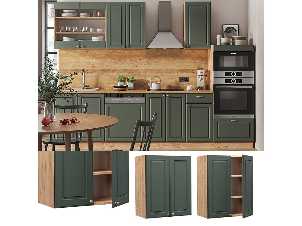 Pensile da cucina verde-oro country house 60x34.1x72 fame-line