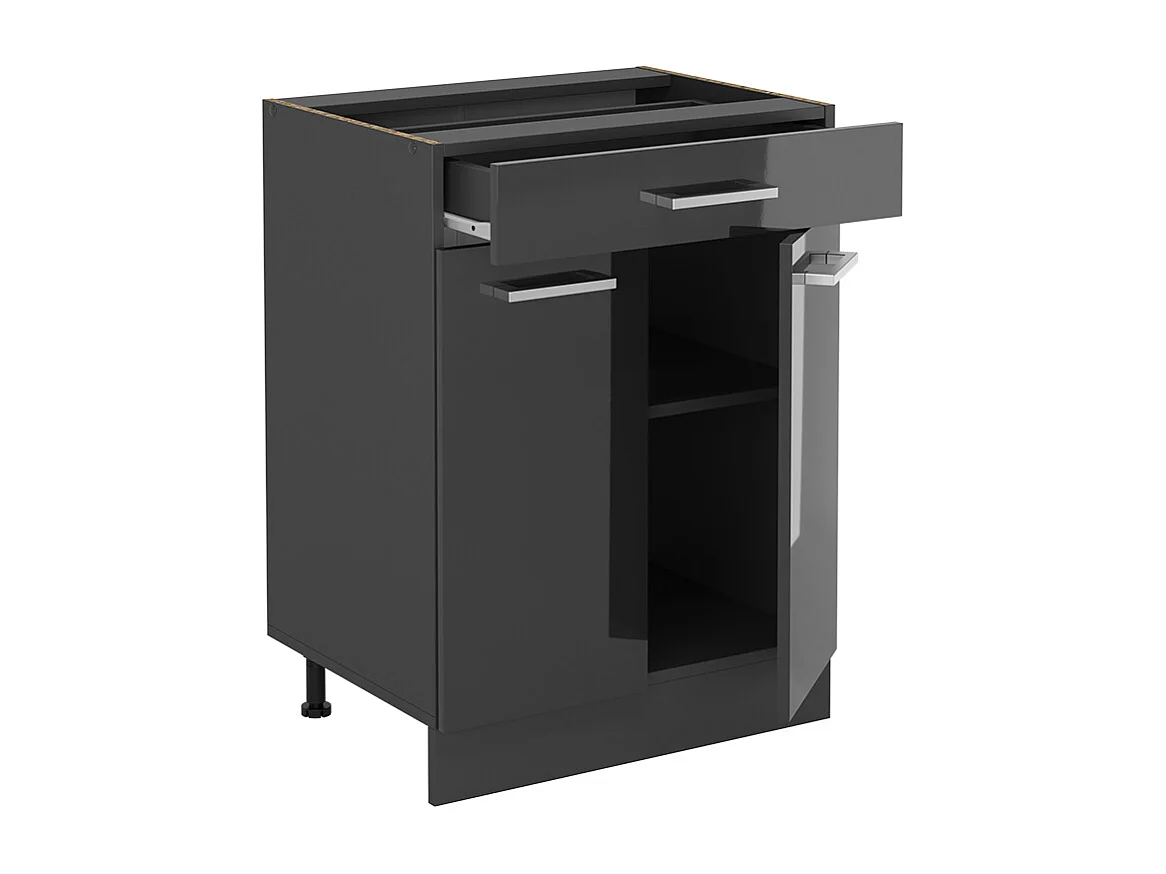 Meuble cuisine anthracite haute brillance 60x60x81.6 r-line