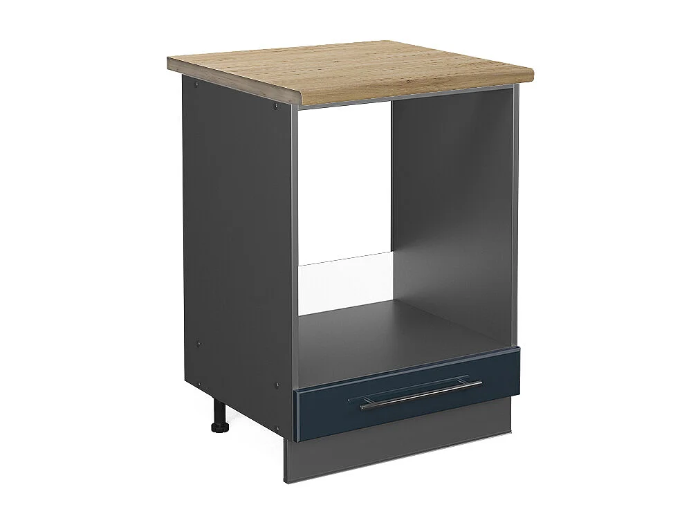 Meuble pour four bleu foncé brillant 60x60x82 fame-line