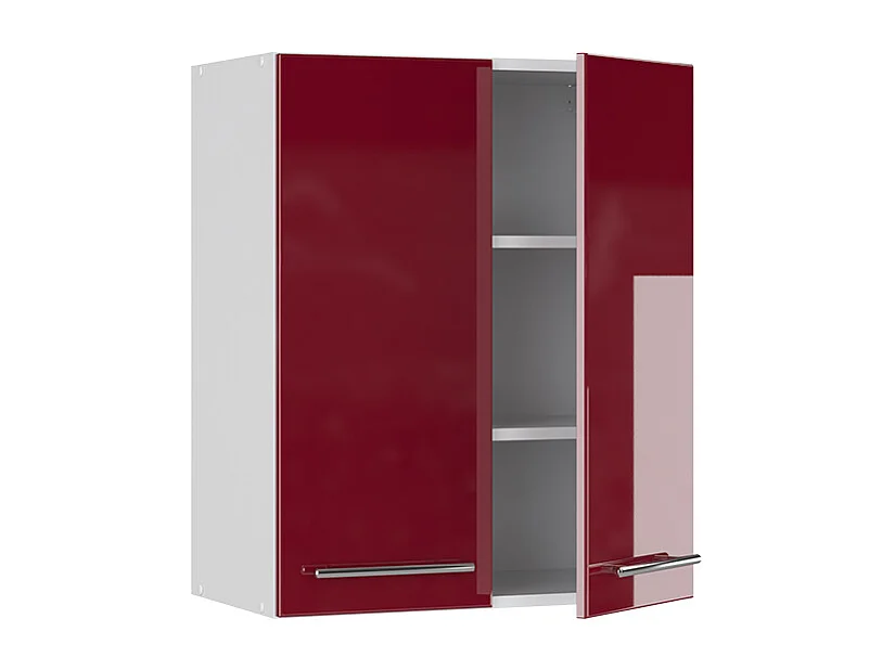 Elément haut de cuisine rouge bordeaux haute brillance 60x34.1x72 fame-line