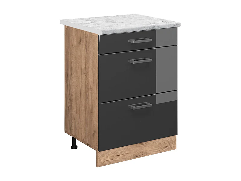 Keukenonderkast antraciet hoogglans 60x60x81.6 r-line
