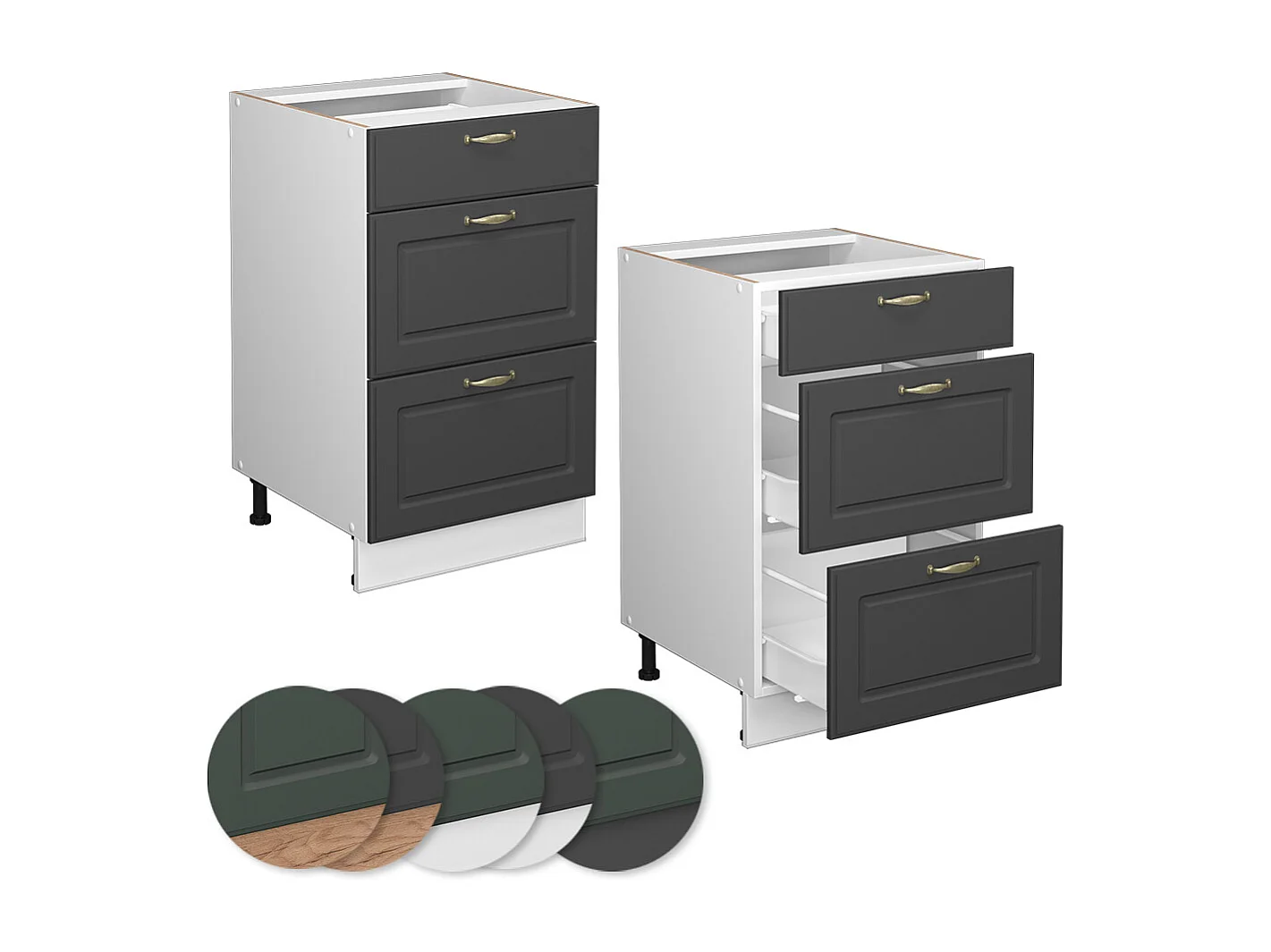 Meuble cuisine anthracite-or 50x51.6x82 fame-line