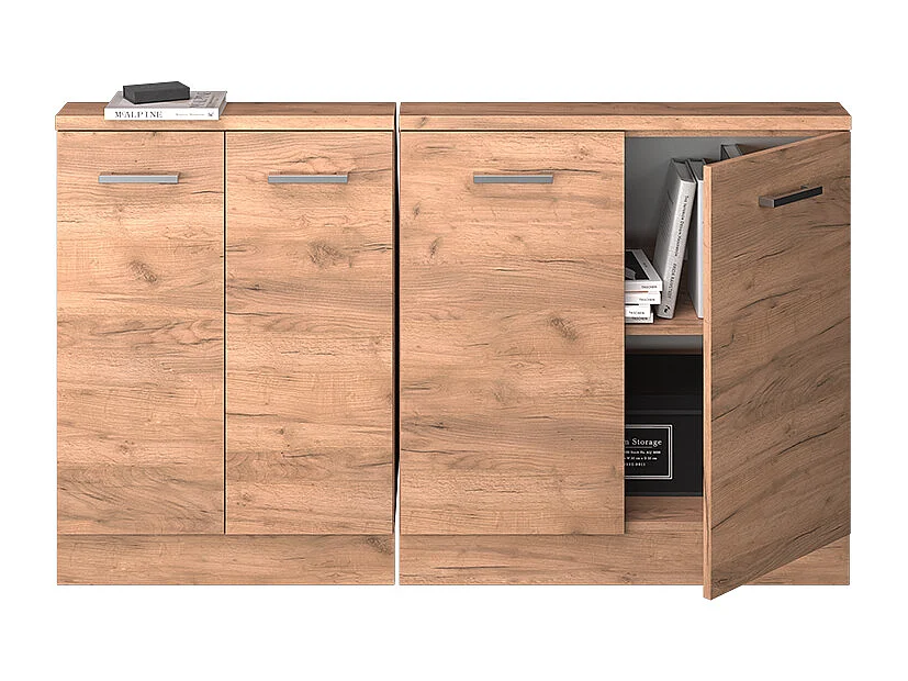 Meuble sous pente chêne de force doré 140x46x81.6 r-line