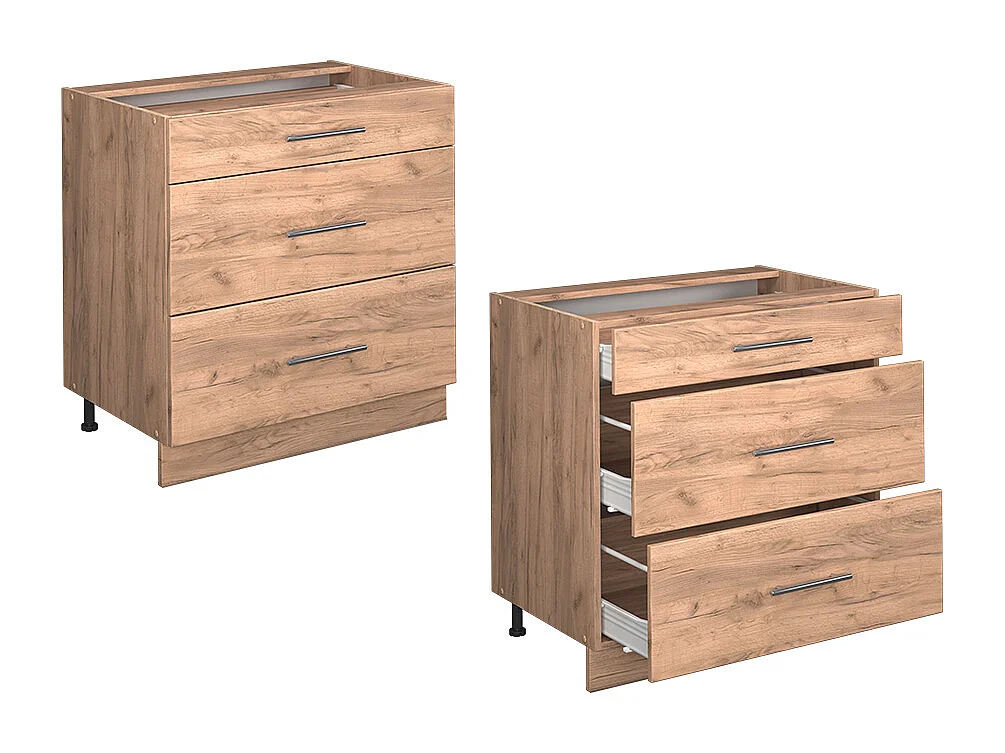 Mueble bajo de cocina roble dorado 80x51.6x82 fame-line