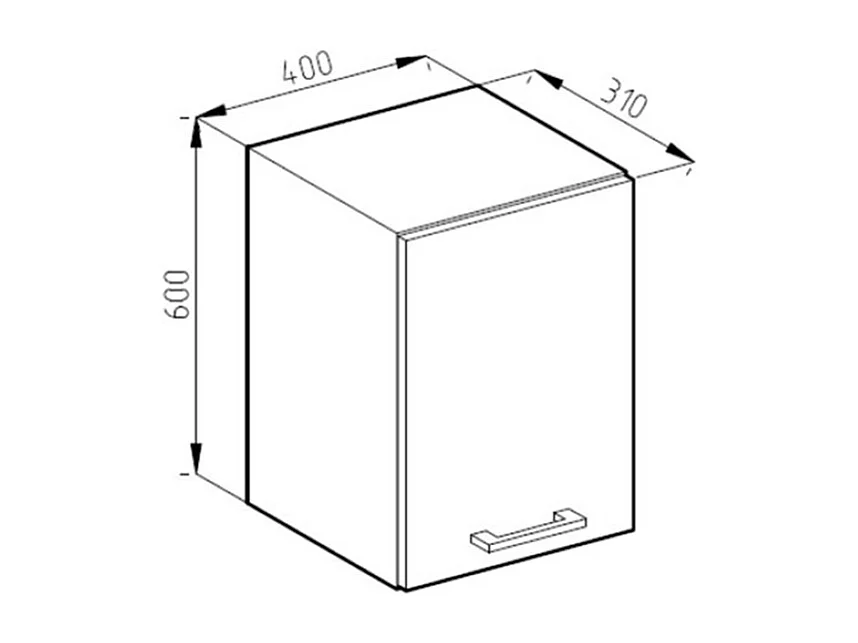 Armario colgante antracita alto brillo 40x31x60 r-line