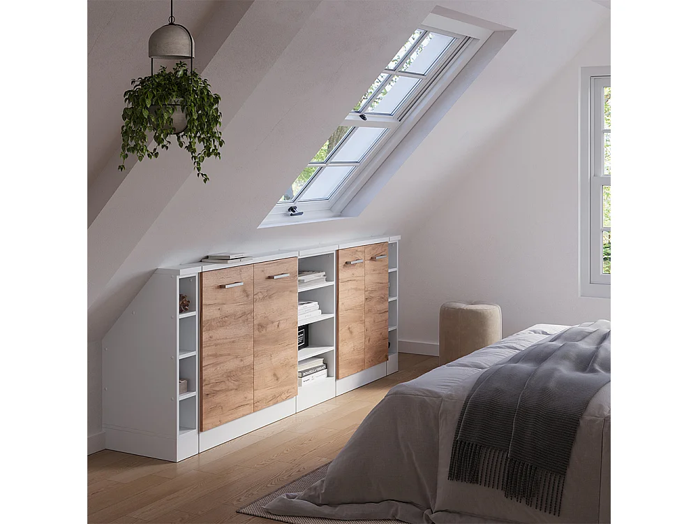 Küchenschrank für Dachschrägen goldkraft eiche 210x46x81.6 r-line