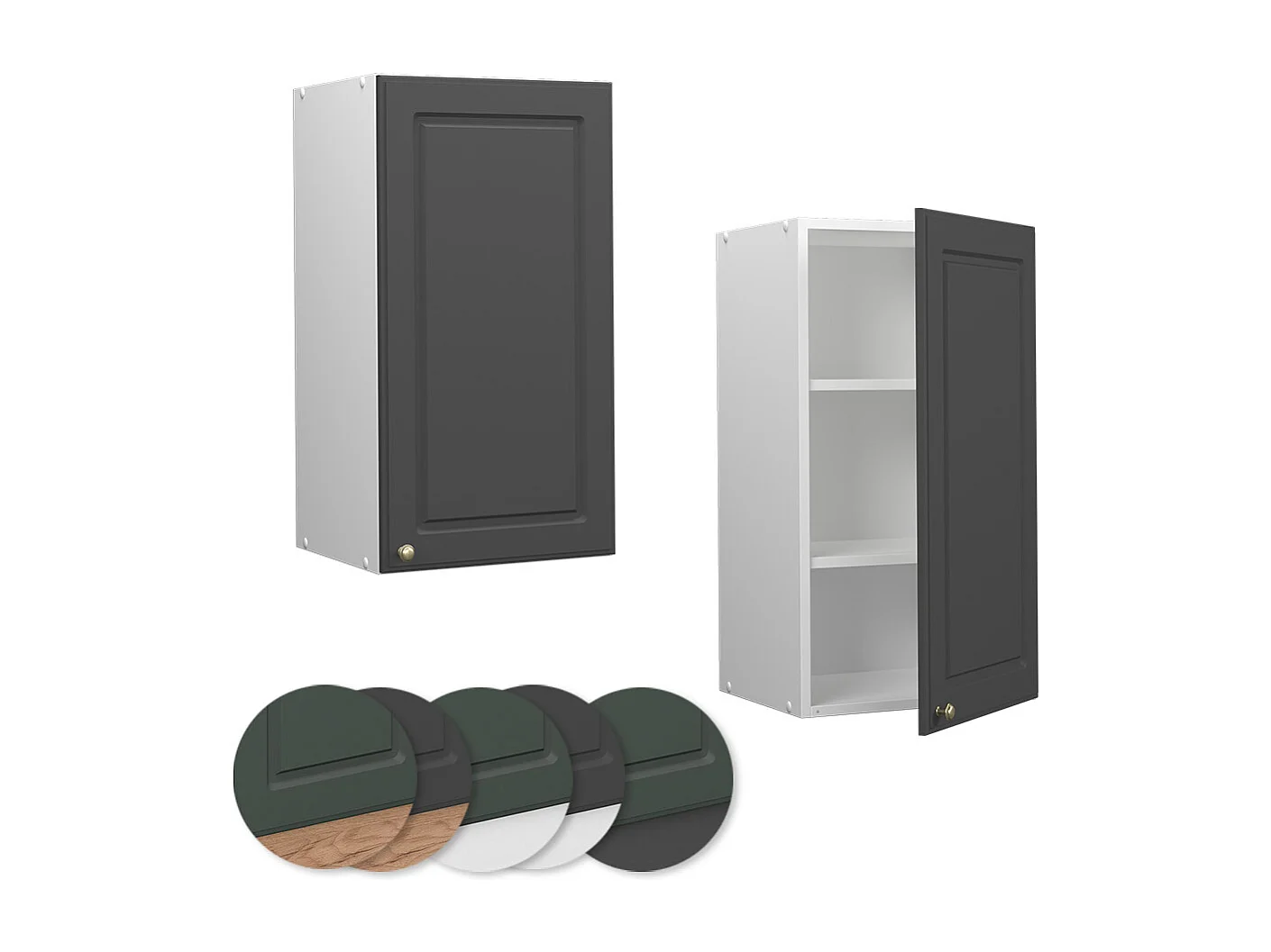 Elément haut de cuisine anthracite-or 40x34.1x72 fame-line