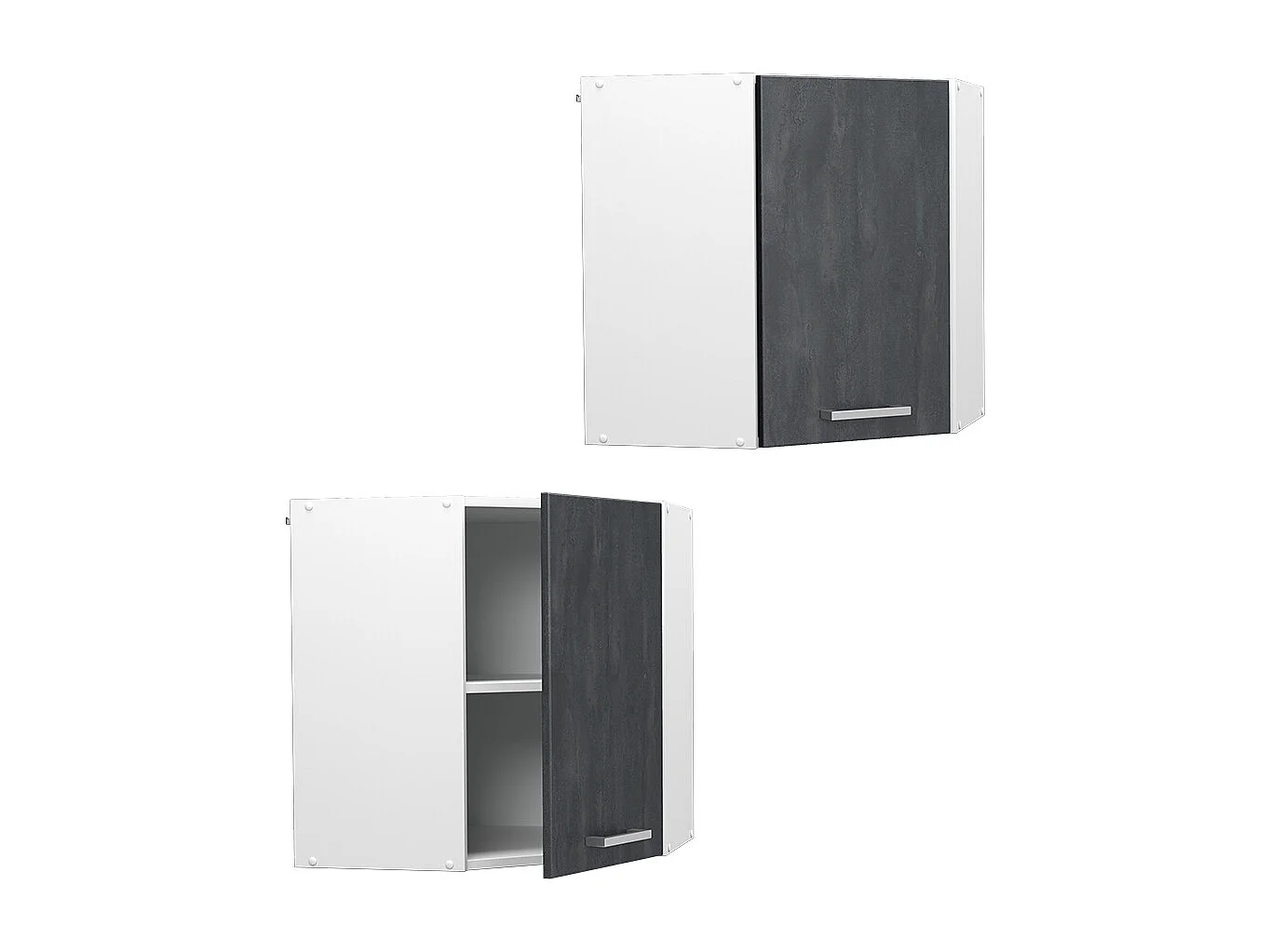 Armario colgante de esquina hormigón negro 57x34.1x60 r-line