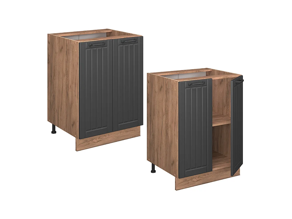 Meuble bas de cuisine gris foncé 60x60x82 fame-line