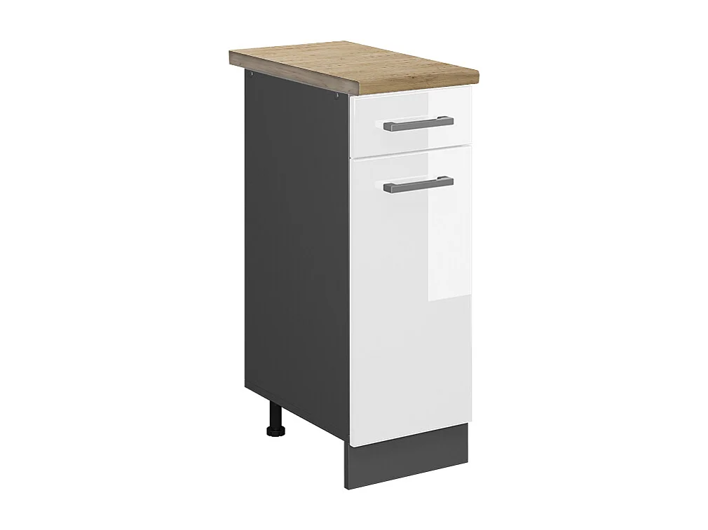 Meuble cuisine blanc haute brillance 30x60x81.6 r-line