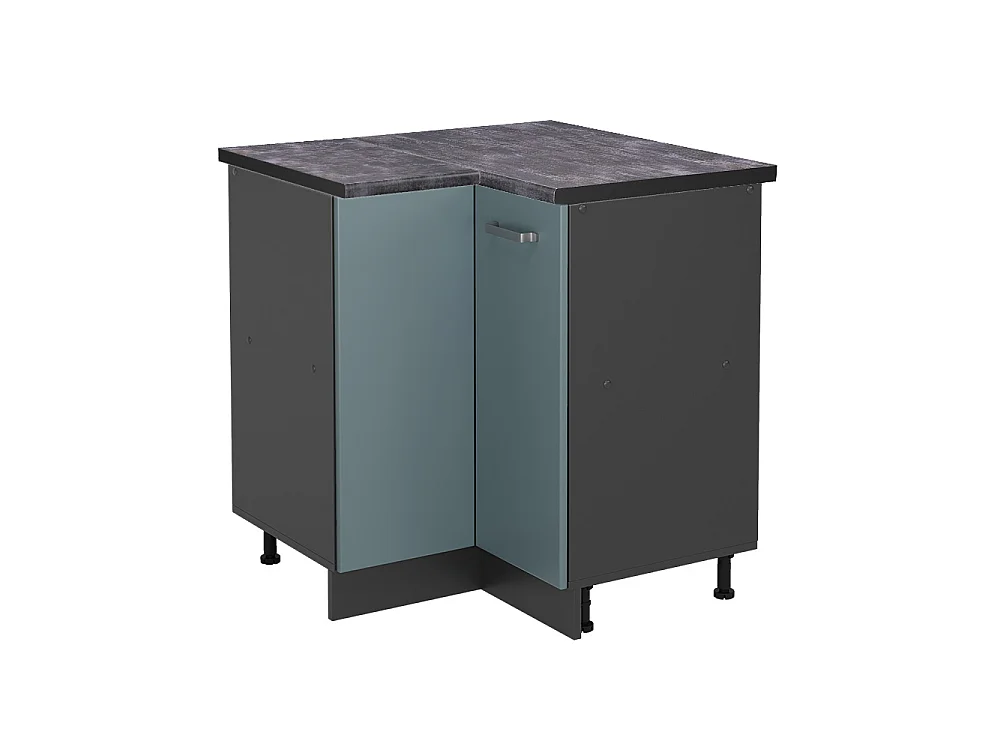 Eckunterschrank blau-grau 75.6x60x81.6 r-line