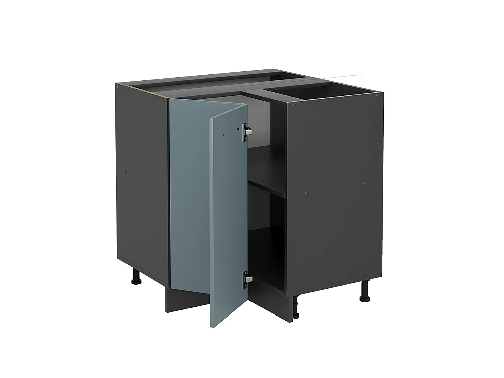 Eckunterschrank blau-grau 75.6x60x81.6 r-line