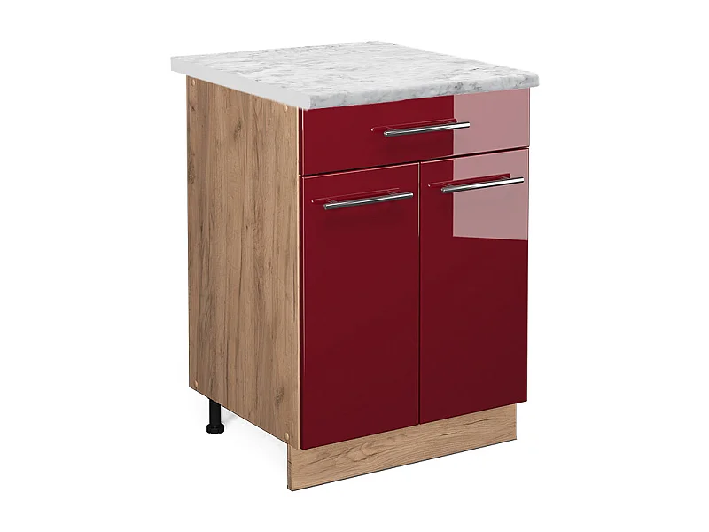 Küchenunterschrank bordeaux hochglanz 60x60x82 fame-line