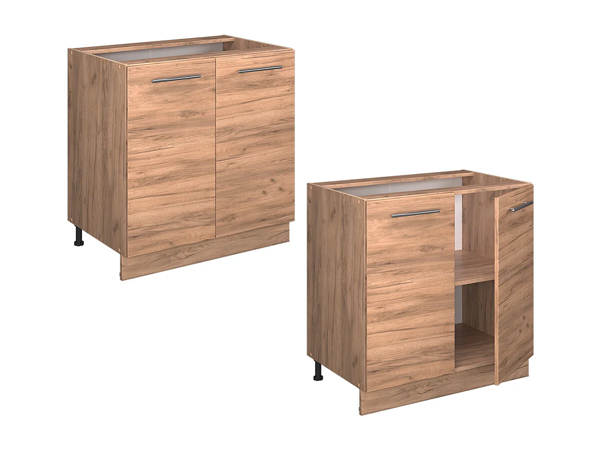 Mueble bajo de cocina roble dorado 80x51.6x82 fame-line