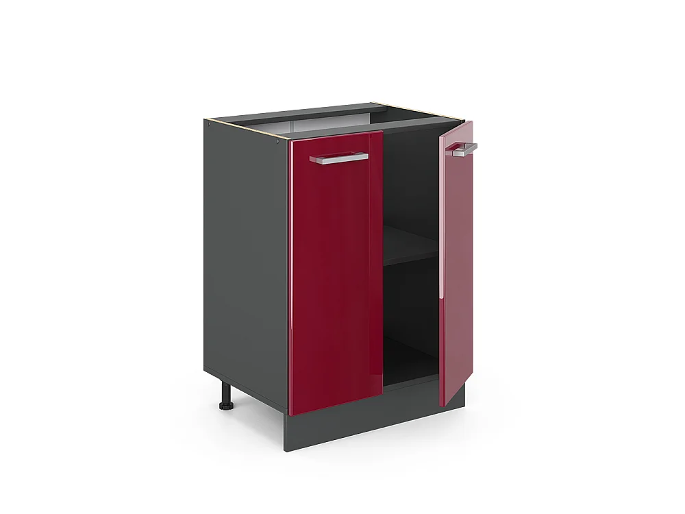 Meuble bas de cuisine rouge brillant 60x60x81.6 r-line
