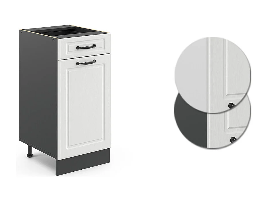 Meuble cuisine blanc campagne 40x46x81.6 r-line