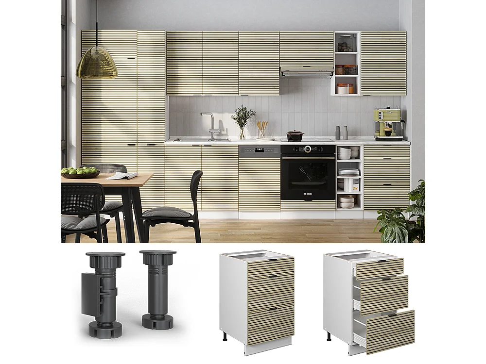 Meuble cuisine panneau en chêne 50x60x82 fame-line