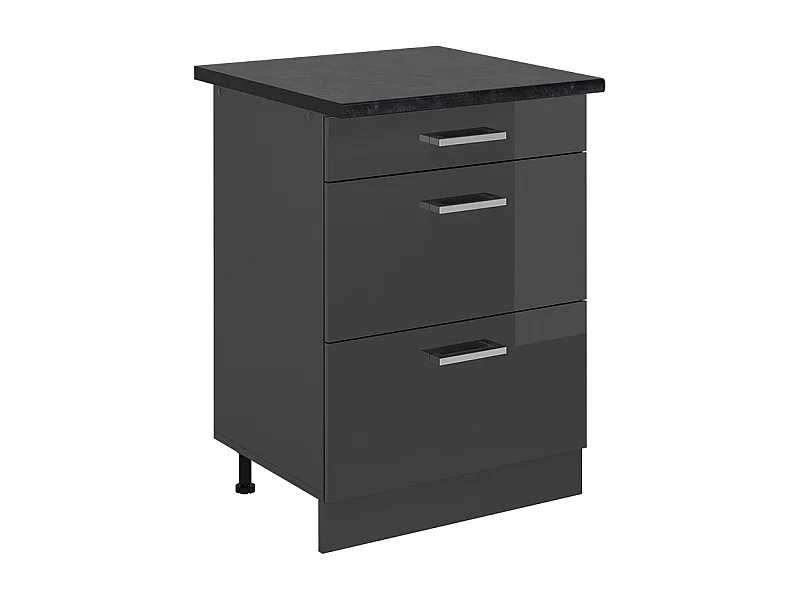 Küchenunterschrank anthrazit hochglanz 60x60x81.6 r-line