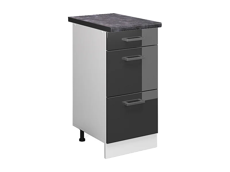 Küchenunterschrank anthrazit hochglanz 40x60x81.6 r-line