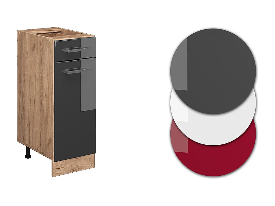 Mueble bajo de cocina antracita alto brillo 30x60x81.6 r-line