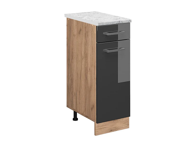 Mobiletto base per cucina antracite lucido 30x60x81.6 r-line