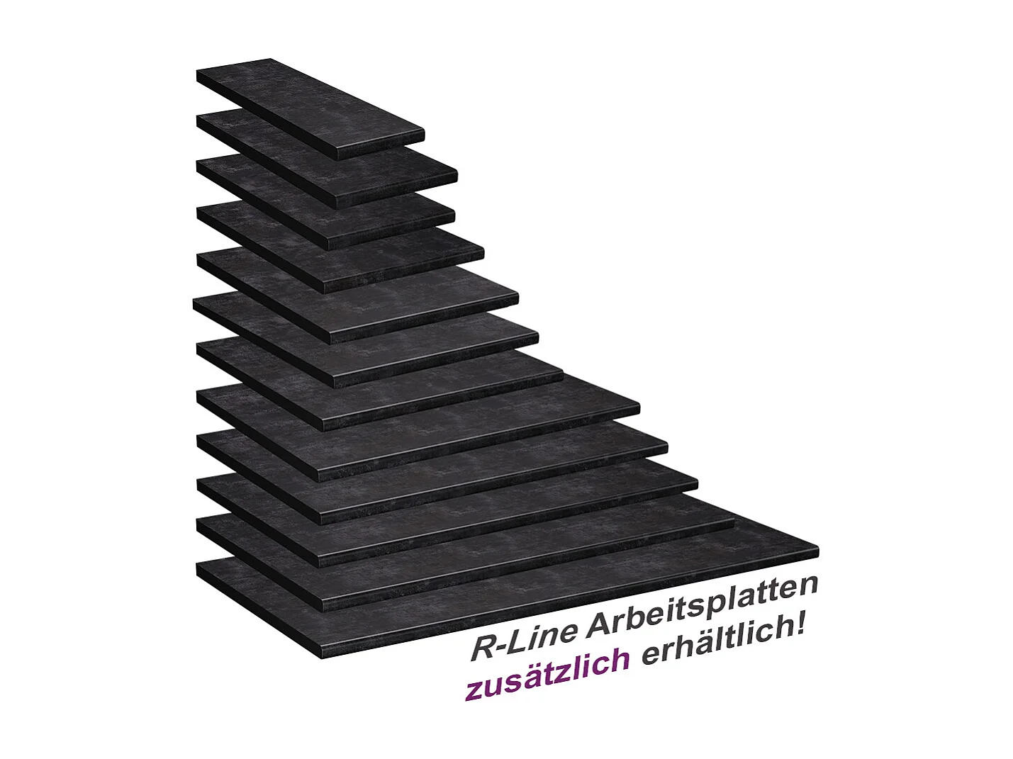 Plan de travail cuisine anthracite 50x60x2.8 r-line