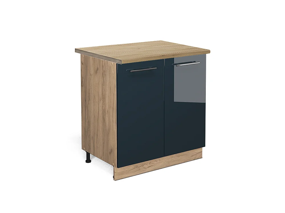Keukenonderkast donkerblauw hoogglans 80x60x82 fame-line