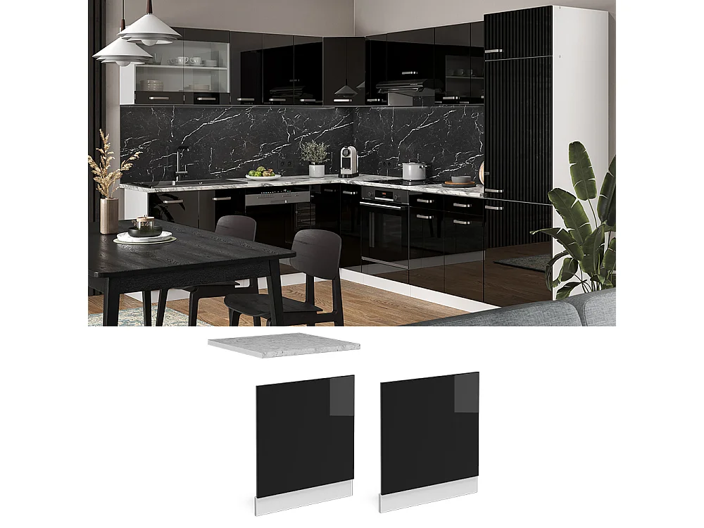 Pannello frontale nero lucido 60x1.6x57.2 r-line