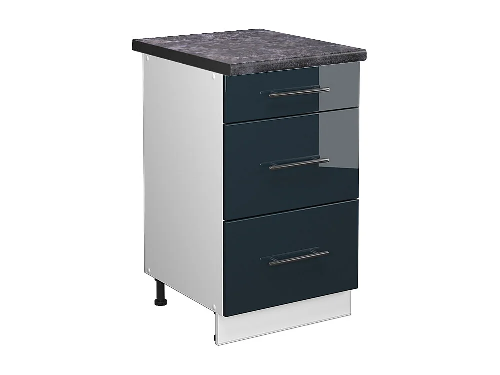 Meuble cuisine bleu foncé brillant 50x60x82 fame-line