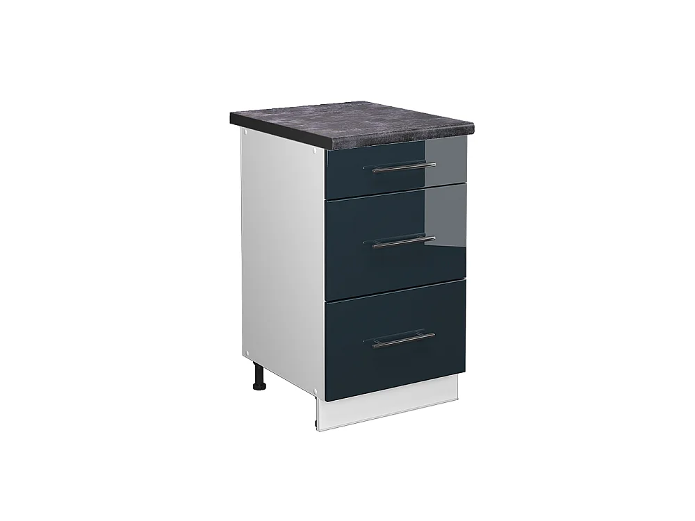 Mobiletto base per cucina blu scuro lucido 50x60x82 fame-line