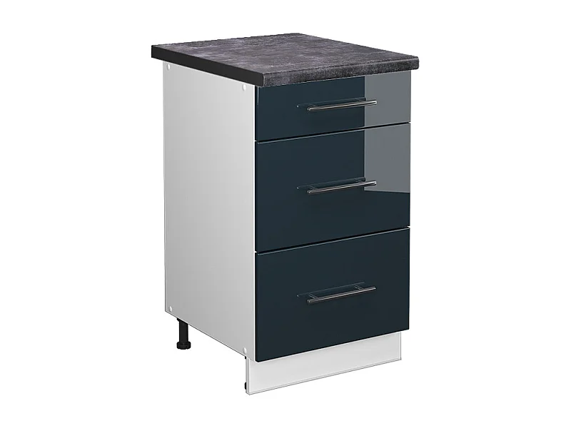 Meuble cuisine bleu foncé brillant 50x60x82 fame-line